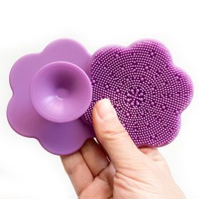 Facial Cleansing Brush Silicone Brush for Face Exfoliating Facial Cleanser Massage Brush Face Wash Foam Scrub Women Beauty Tool (Color: rose red)