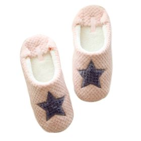 Women Home Slippers Warm Winter Cute Indoor House Shoes Bedroom Room For Guests Adults Girls Ladies Pink Soft Bottom Flats (Color: Pink)